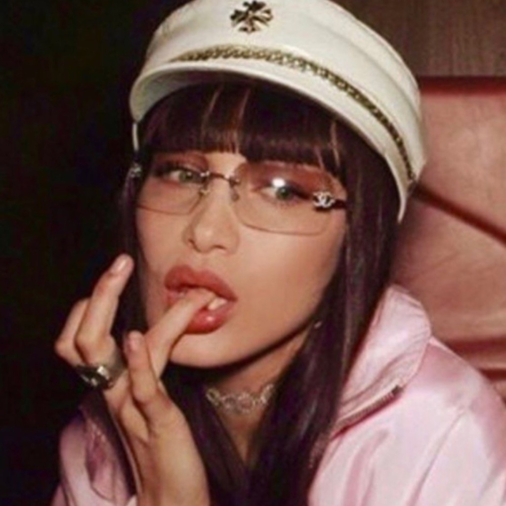 y2k pink ombre chanel glasses